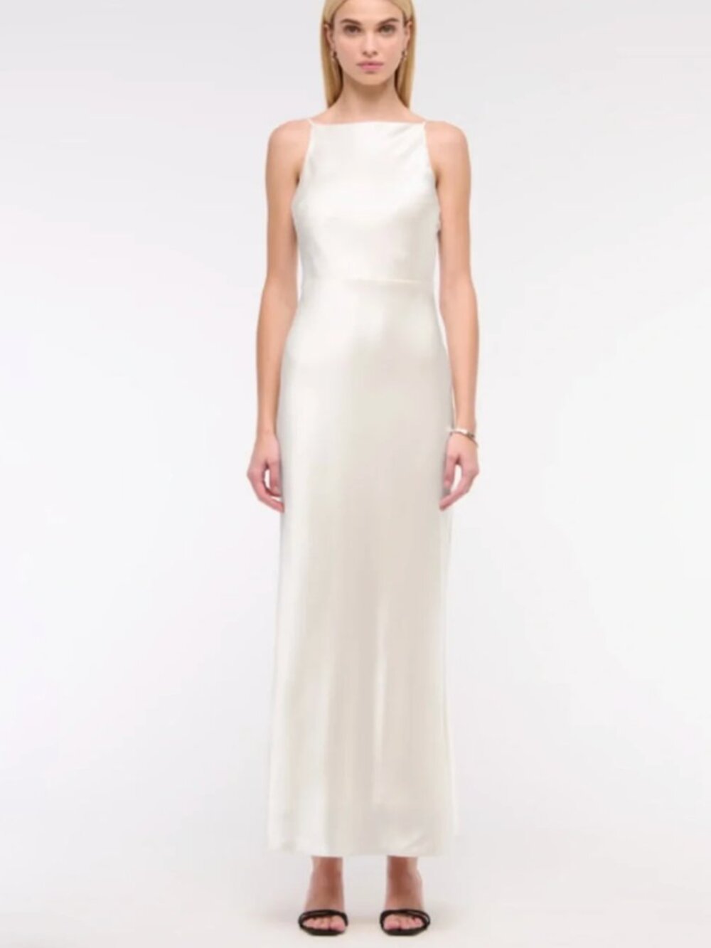 XS High-Neck Crinkle Satin Maxi Dress (Abercrombie & Fitch, Originally $140)
